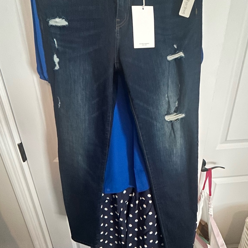 Flying monkey distressed jeans